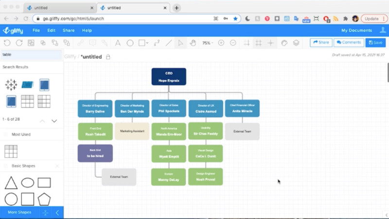 Gliffy org chart